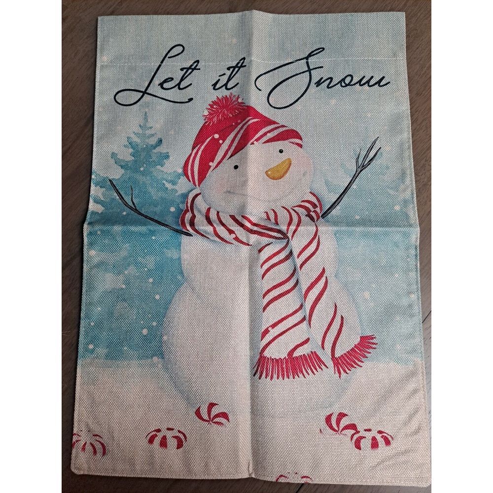 NEW Home & Garden 1pc Double Sided Let‎ It Snow Snowmen Garden Flag 12x18